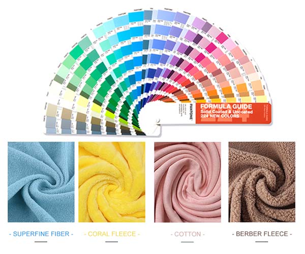 Color fan and fabric swatches for color customization