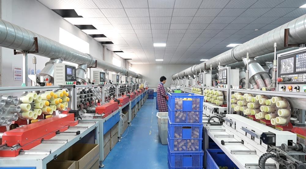 Automated beauty tool production line in operation